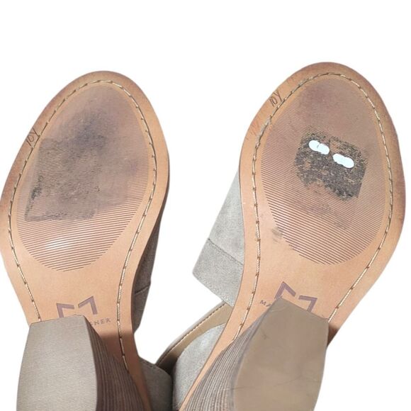 Marc Fisher Light Brown Suede Strappy Heeled Sandals - Picture 5 of 7